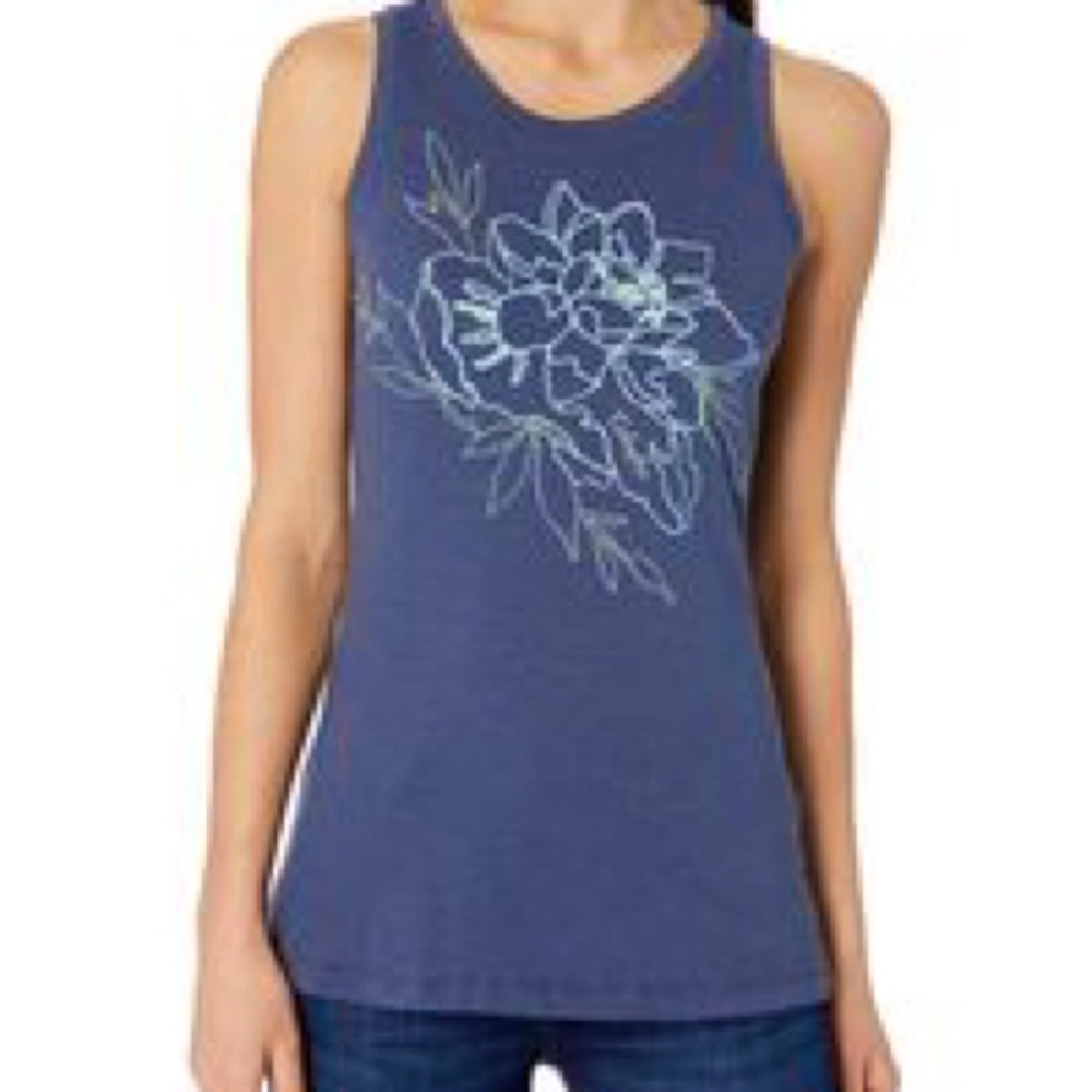 Columbia Mesa Bluff Navy Blue Floral Tank Top, NWT